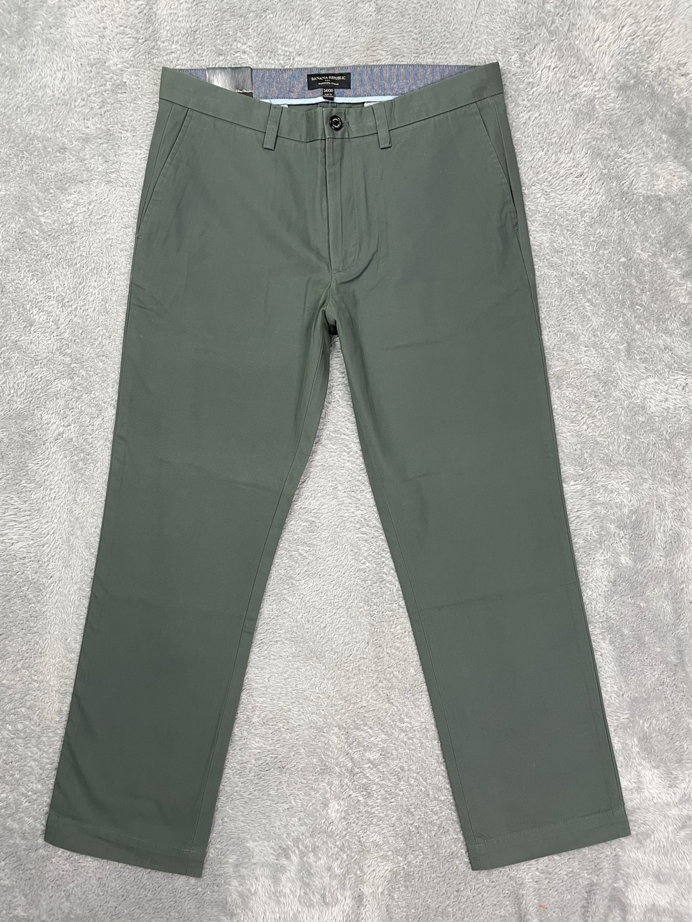 Banana Republic Emerson Chino Pants Mens 34x30* Green Slim Fit Casual Cotton